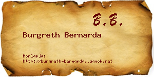 Burgreth Bernarda névjegykártya